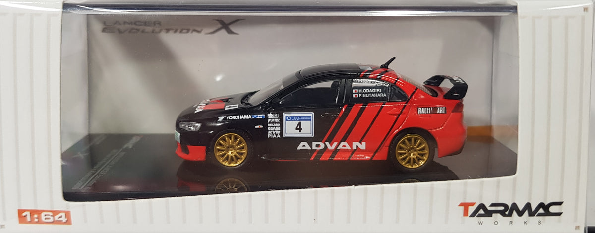 1:64 Tarmac Works Mitsubishi Lancer Evo X #4 Advan JRC Tour