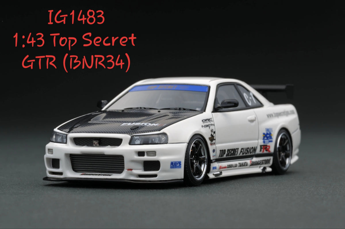 イグニッションモデル 1/43 TOP SECRET GT-R (BNR34) MDL]1/43 TOP SECRET(トップシークレット) GT-R BNR34(レッド