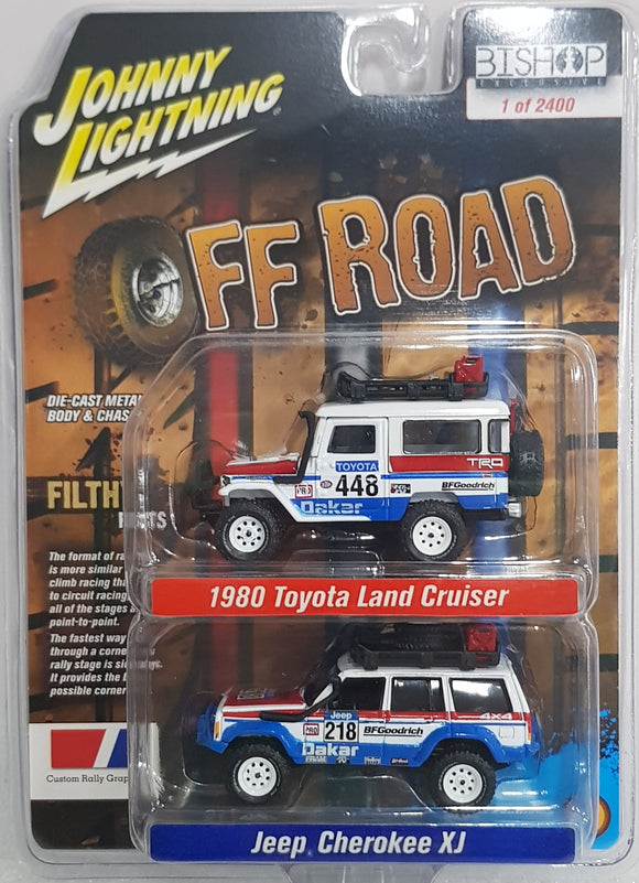 1:64 Johnny Lighting OffRoad Pair - Toyota Land Cruiser / Jeep Cherokee XJ