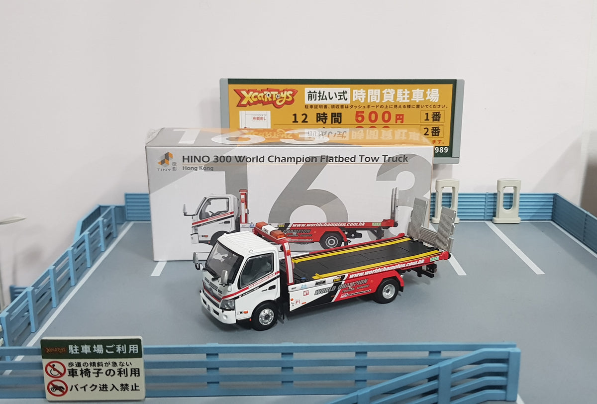 1:64 Tiny Hino 300 World Champion Flatbed Tow Truck - #163