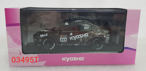 1:43 Kyosho Mitsubishi Lancer Evolution X #505 Test Car - Alice Motors
