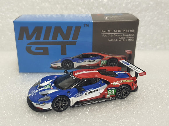 1:64 Mini GT Ford GT LMGTE Pro #68 Ford Chip Ganassi Team USA Class Winner 2016 24hrs if LeMans MGT278