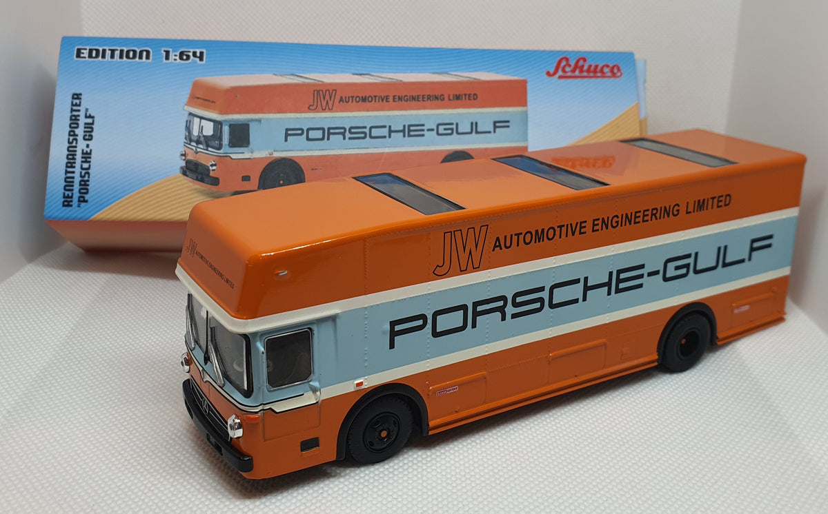 【Schuco】限定 Renntransporter Porsche-Gulf Schuco 1/64 FOR Mercedes For Benz Renntransporter for