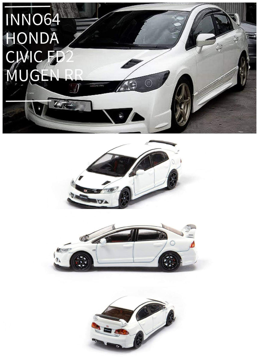 1:64 Inno64 Honda Civic FD2 Mugen RR White – toyznetwork