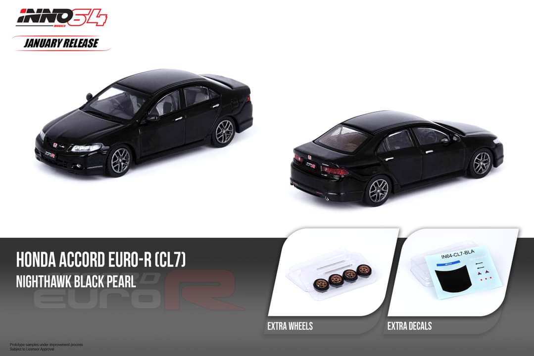 1/64 INNO INNO64 Accord EURO R CL7 Milano Red with extra wheels and decals  | eBay