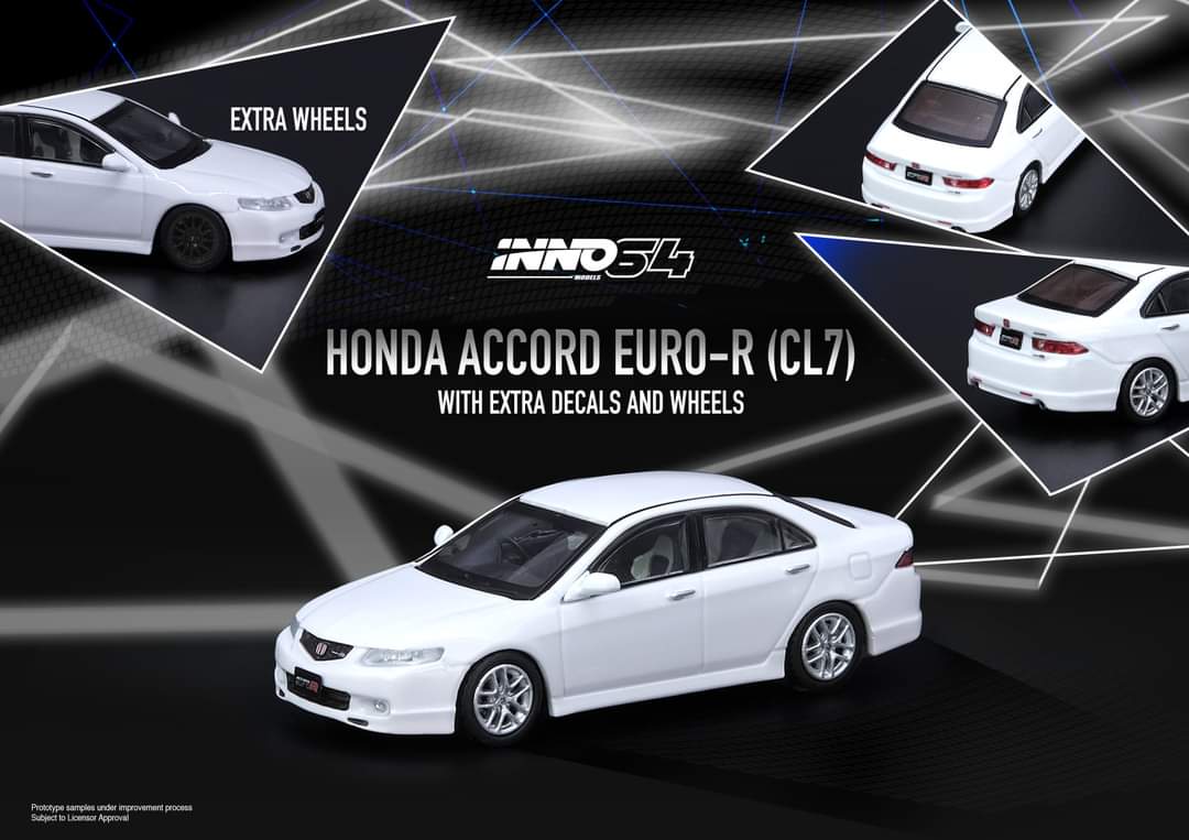 INNO64 ホンダ アコード ユーロR CL7 白 1/64 1/64 Honda アコード Euro-R CL7 Premium ホワイトパール【IN64