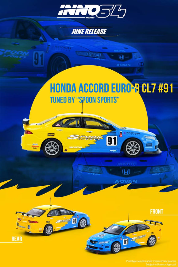 1:64 Inno64 Honda Accord Euro R CL7 #91 Spoon Sport