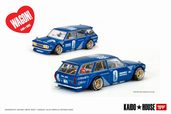 1:64 Mini GT Datsun Kaido 510 Wagon Blue - KHMG011