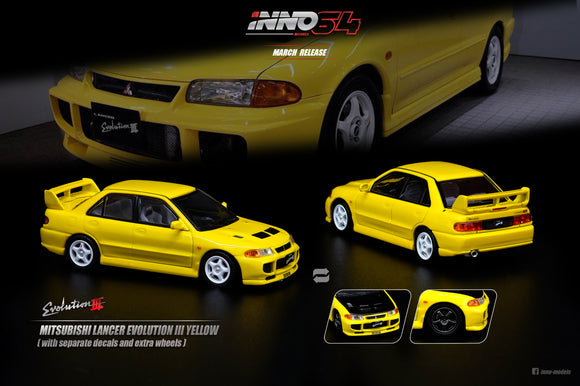 1:64 Inno64 Mitsubishi Lancer Evolution III 1995 - Yellow