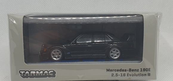 1:64 Tarmac Mercedes Benz 190E 2.5-16 Evolution II Black with Container