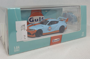 1:64 TimeMicro Toyota Supra Gulf w Figurine & Roof Box