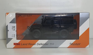 1:64 Master Land Rover Defender 110 With Accessories Black