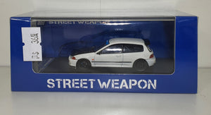 1:64 StreetWeapon Honda Civic EG6 Spoon With Carbon Bonnet White