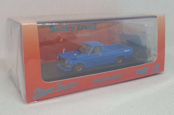 1:64 StanceHunters Nissan Sunny Truck Blue w Accessories