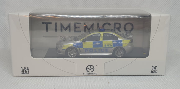 1:64 TimeMicro Mitsubishi Lancer Evolution X UK Police Silver