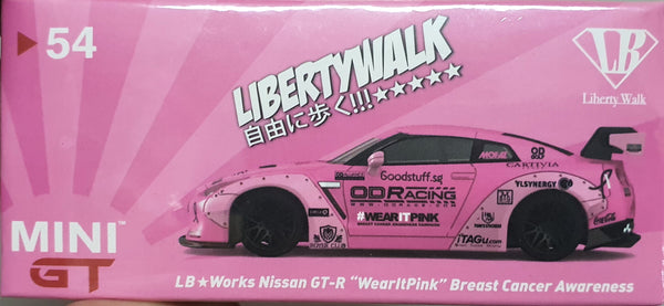 1:64 Mini GT LB Works Nissan GTR 'WearItPink' Breast Cancer