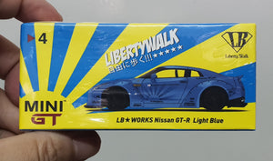 1:64 Mini GT LB Works Nissan GTR R35 Light Blue Type 1 Rear Wing Ver II  - MGT4