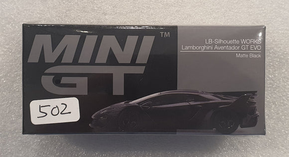 1:64 Mini GT LB Silhouette Works Lamborghini Aventador GT Evo Matt Black - MGT502