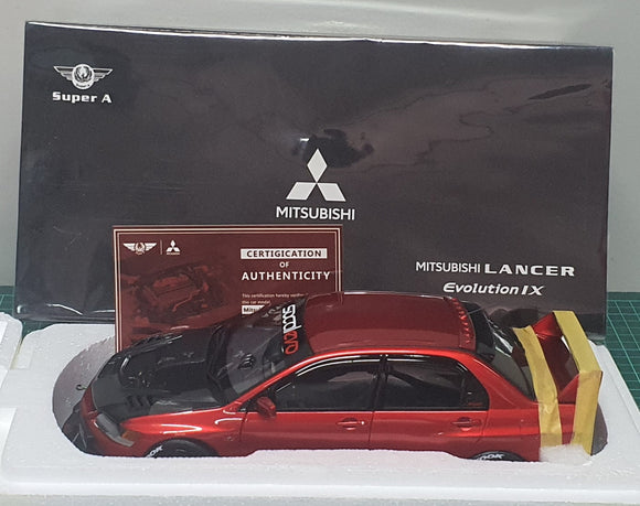 1:18 Super A Mitsubishi Lancer Evolution IX - Red w Carbon