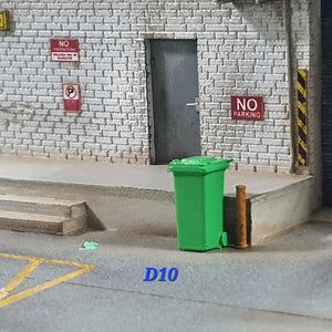1:64 Figurine Green Dustbin - D10