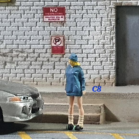 1:64 Figurine Teenager w Long Socks - C8