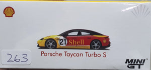 1:64 Mini GT Land Porsche Taycan Turbo S Shell Oil MGT263