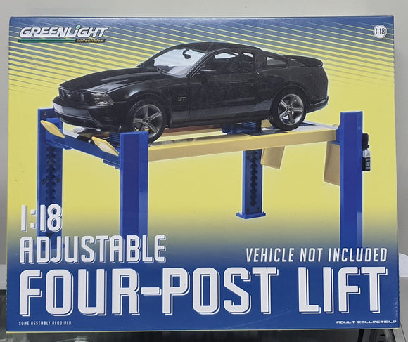 1:18 Greenlight 4 Post Lift - Blue/ Yellow – toyznetwork