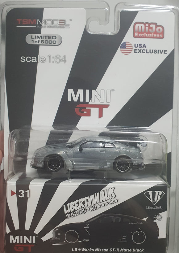 1:64 Mini GT ☆Chase☆ LB Works GT Nissan GTR MattBlack - MGT31