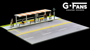 1:64 G Fans Singapore Bus Stop Diorama - Singapore Exclusive