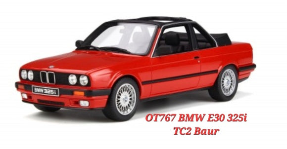 1:18 Otto Mobile BMW E30 325i TC2 Baur 1988 Red - OT767