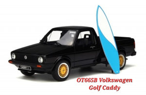 1:18 Otto Mobile Volkswagen Golf Caddy Black & Gold Rims w Surf Board- OT665B