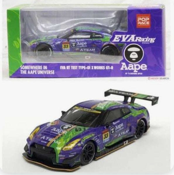 1:64 Mini GT x PopRace Nissan GTR Eva Racing x Aape MGT90
