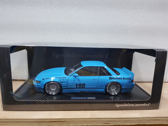 1:18 Ignition Model Rocket Bunny S13 V1 Blue - RB wheel
