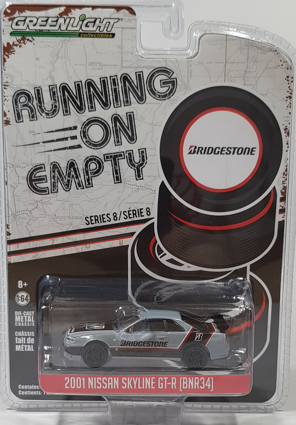 1:64 Greenlight Nissan Skyline GTR R34 Bridgestone Racing - Running on Empty Series 8