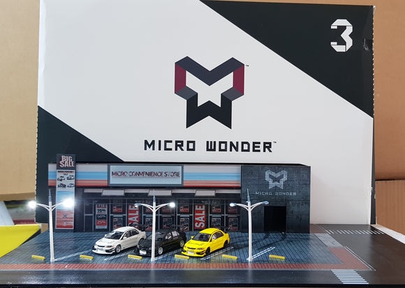 1:64 Micro Wonder Diorama Convenience Store with Open Carpark