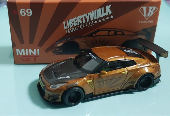 1:64 Mini GT LB Works Nissan GTR R35 Type 2 Rear Wing Ver 3 - Metallic Brown (Indonesia IDE2019 Exclusive) , MGT69