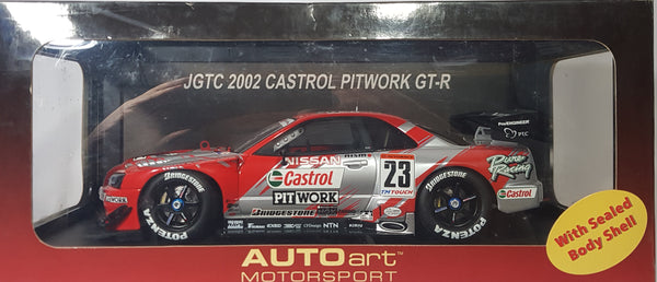 1:18 Autoart Nissan Skyline GTR R34 JGTC 2002 #23 castrol Pitwork