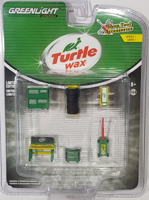 1:64 Greenlight Auto Body Shop - Turtle Wax - Shop Tool Accessories Series 1