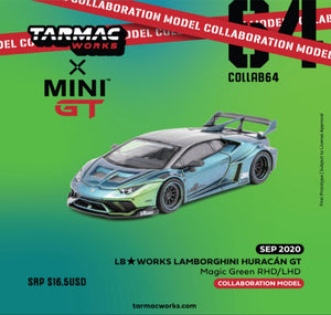 1:64 Tarmac x Mini GT LB Huracan GT RHD - Magic Green