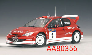 1:18 Autoart Peugeot 206 WRC 2003 M Gronholm / T. Rautiainen #1 Winner of Rally Argentina - After Market