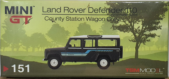 1:64 Mini GT Land Rover Defender 110 County Station Wagon Grey - MGT151
