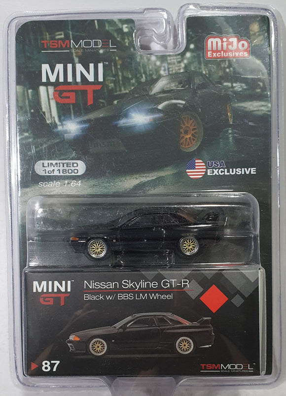 1:64 Mini GT Nissan Skyline GTR Black w BBS LM Wheel - MGT87MJ