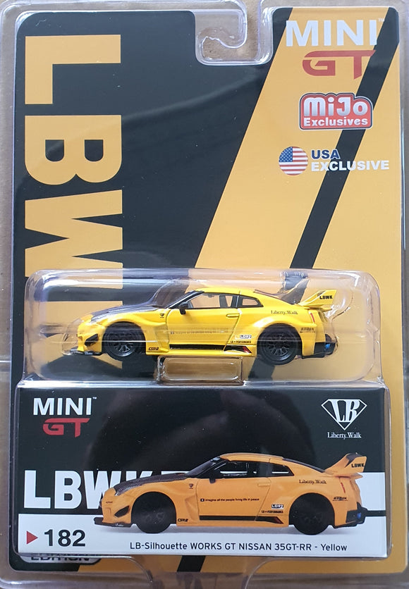1:64 Mini GT LB Silhouette Works GT Nissan 35GT-RR Yellow - MGT182 MJ