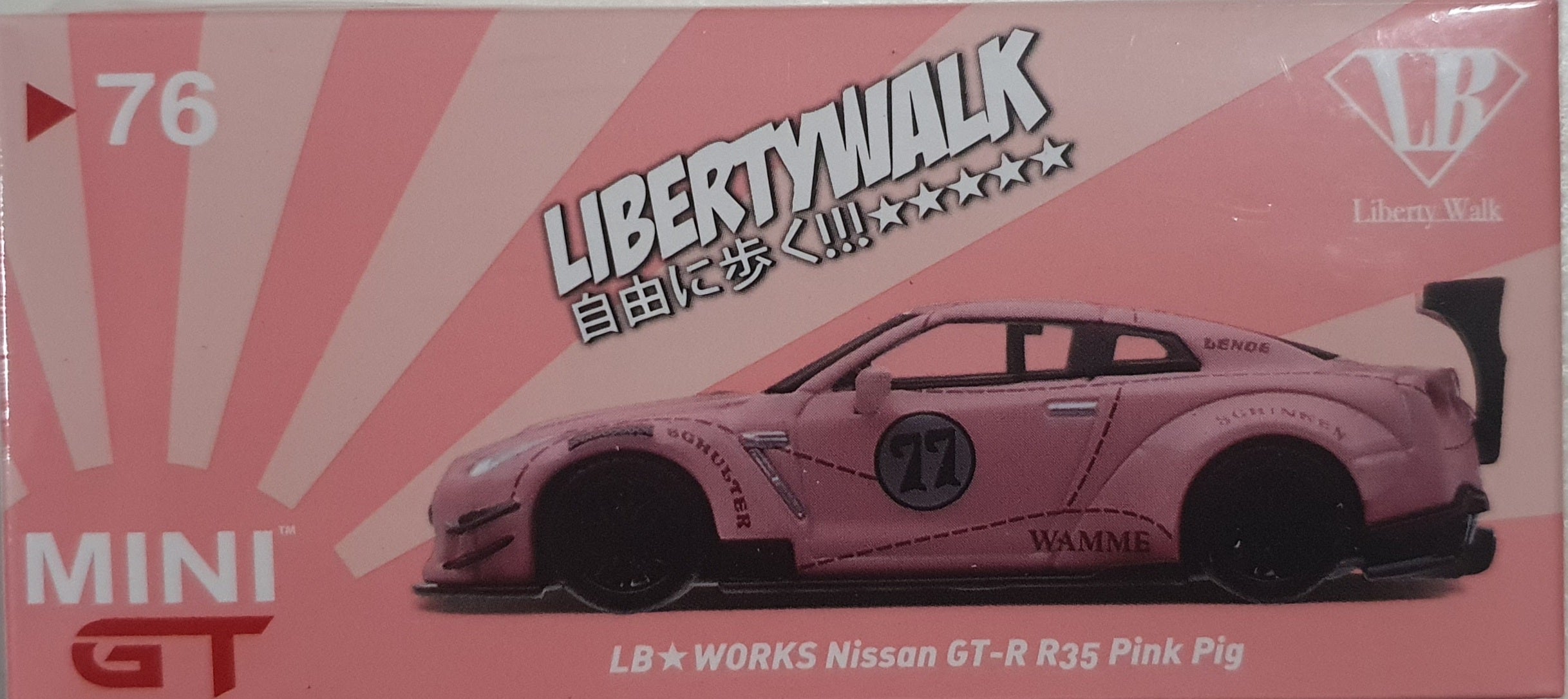 MINIGT LB★WORKS NISSAN GT-R R35 PinkPig MINI GT 1/64 Diecast - LB WORKS Nissan GT-R (R35) Pink Pig