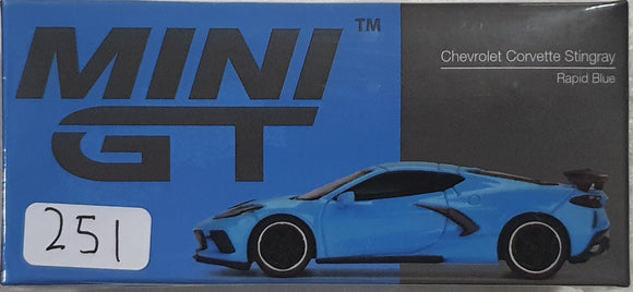 1:64 Mini GT Chevrolet Corvette Stingray Rapid Blue - MGT251