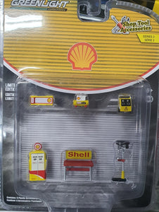 1:64 Greenlight Auto Body Shop - Shell Oil - Shop Tool Accessories Series 3
