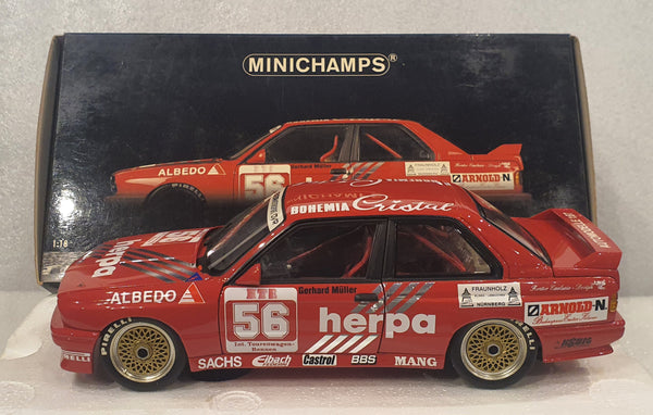 自動車 herpa DTM Norisring 25./26.6.1988 1:18 Minichamps BMW M3 DTM 1988 Tauber Motorsport - After