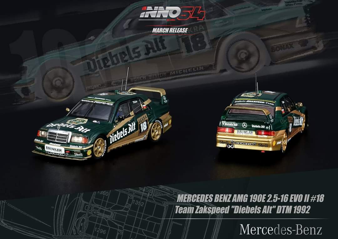 1:64 Inno64 Mercedes Benz AMG 190E 2.5-16V Evo II #18 Team