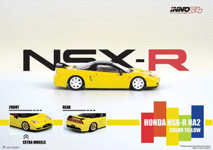 1:64 Inno64 Honda NSX-R NA2 Yellow w Extra Wheels