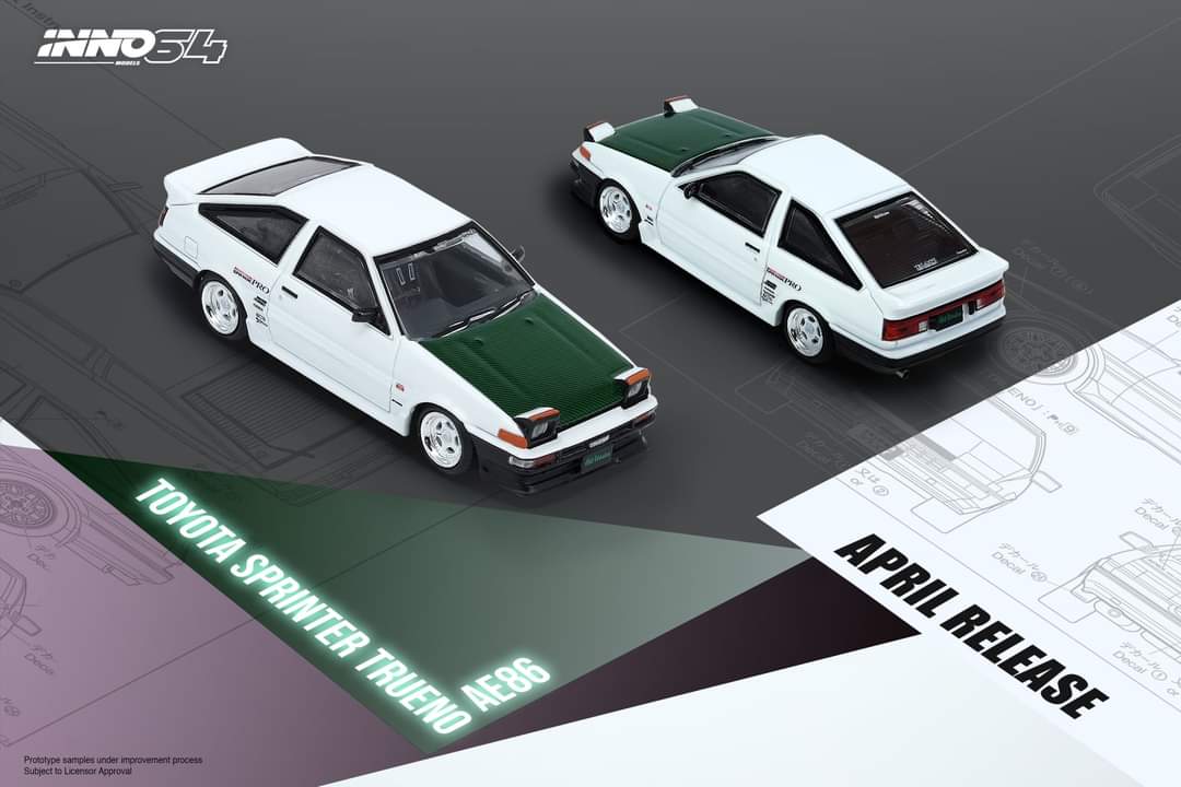 ミニカー INNO AE86 sprinter trueno drift car 1/64 Inno64 1:64 Toyota Sprinter Trueno AE86 N2 Project by Tec